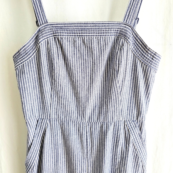 Old Navy Blue & White Stripe Linen Blend Jumpsuit - Picture 11 of 16